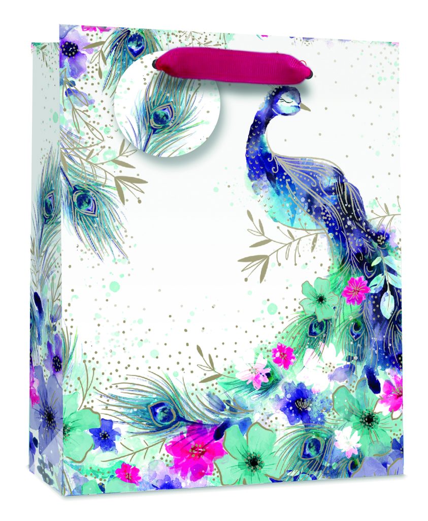 Peacock Gift Bag Large 26cm x 32cm x 12cm LP Wholesale