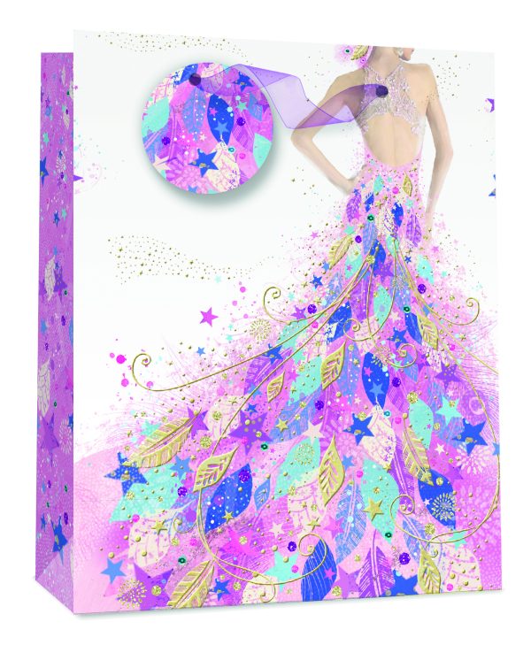 Leaf Dress Gift Bag Large 26cm x 32cm x 12cm LP Wholesale